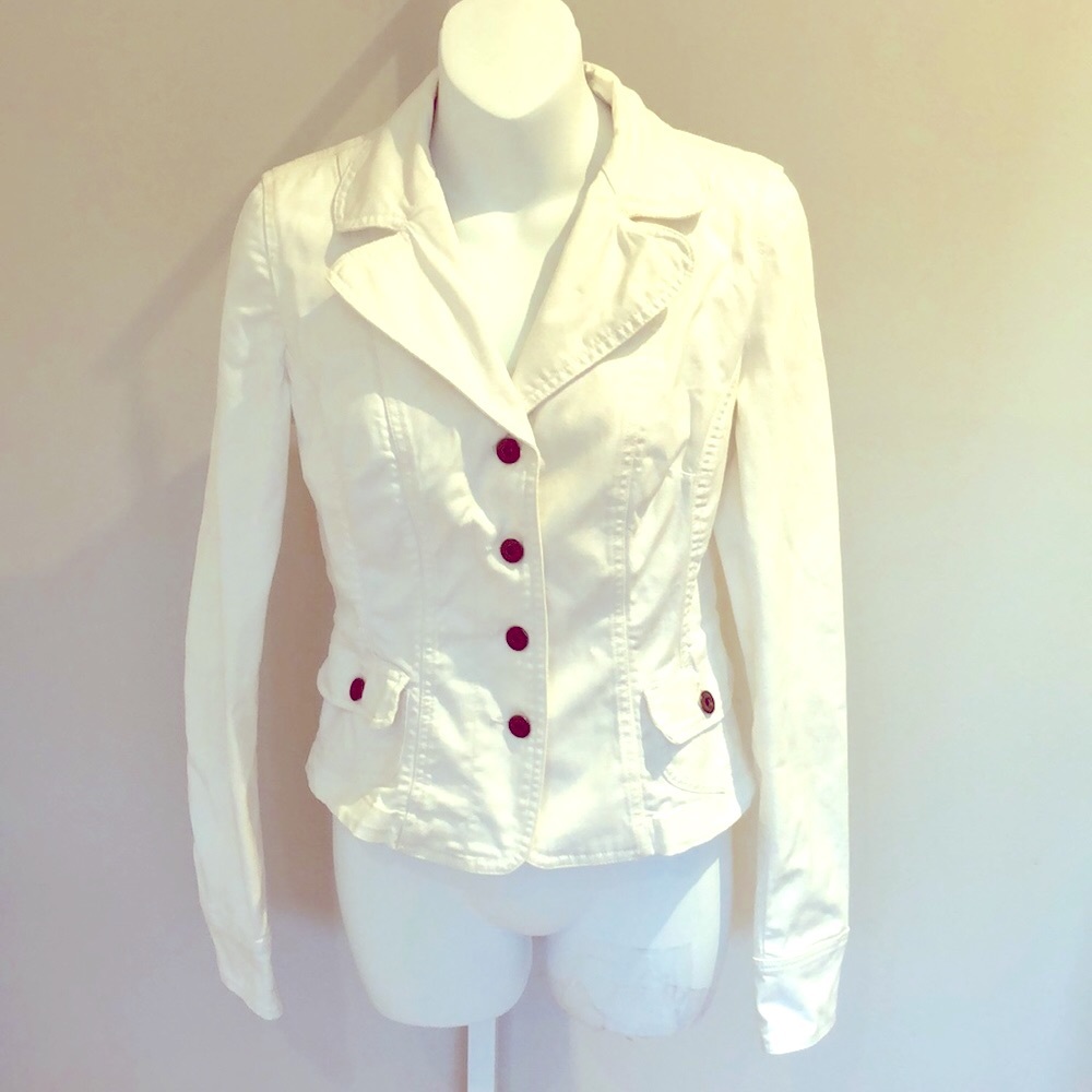 Dolce & Gabbana (D&G) white cotton / denim jacket